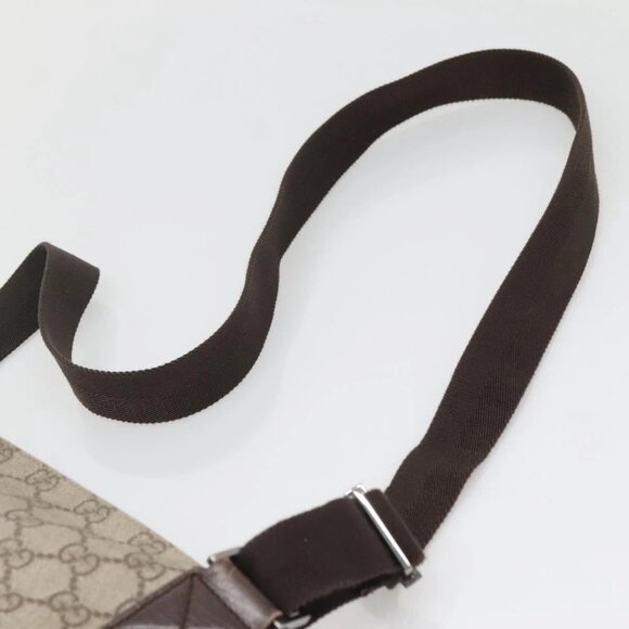 GUCCI GG Supreme Shoulder Bag PVC Leather Beige Silver 141198 Auth 141944 - Picture 9 of 16